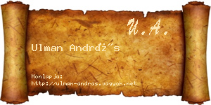 Ulman András névjegykártya